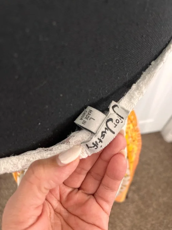 J for justify White Crochet Waist Maxi Skirt with Yellow Floral Panels - Picture 12 of 14